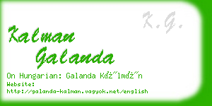 kalman galanda business card